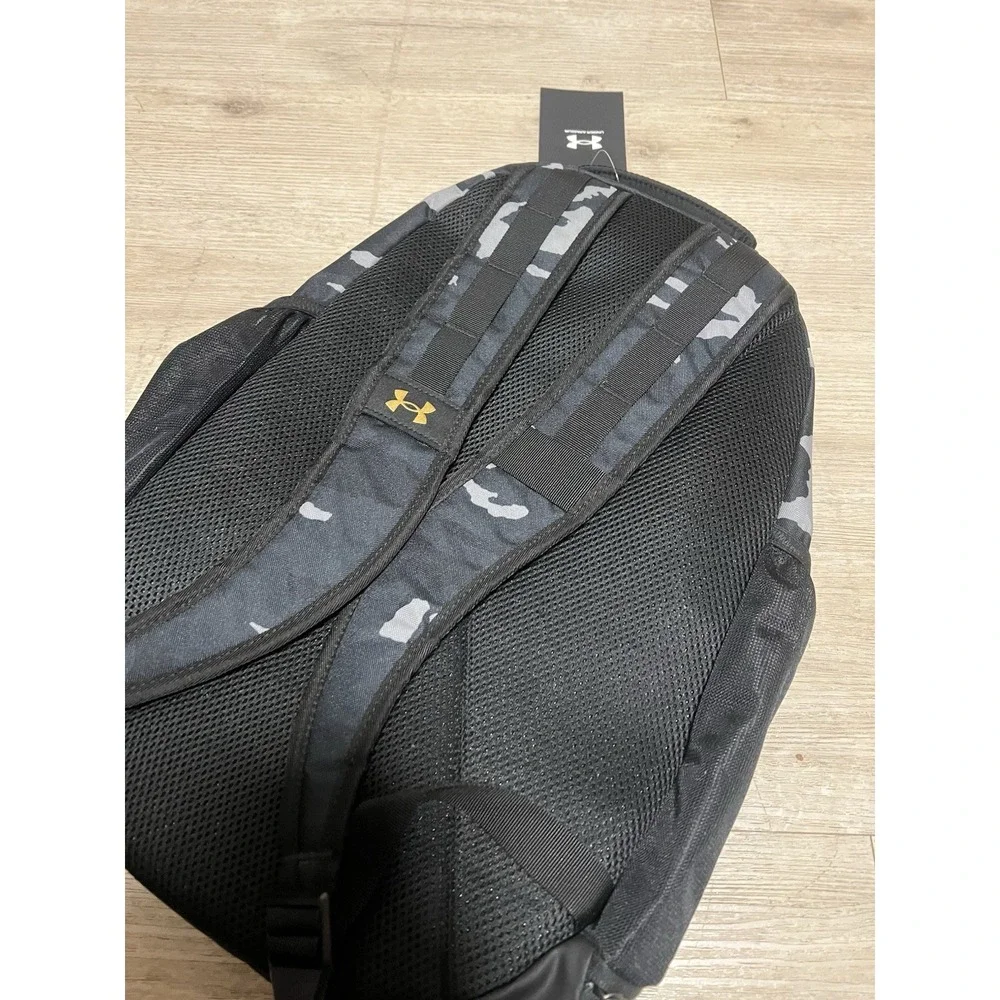 Under Armour UA Hustle 5.0‎ Backpack Camo Black/Metallic Gold NWT 1361176 007